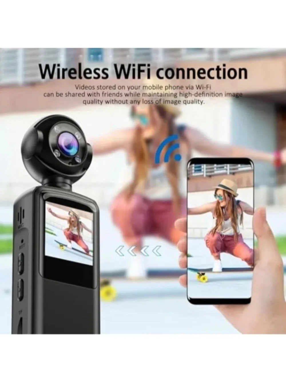 Pomya 1080P Full HD Action Camera, Mini Body Camera with Video with Night Vision